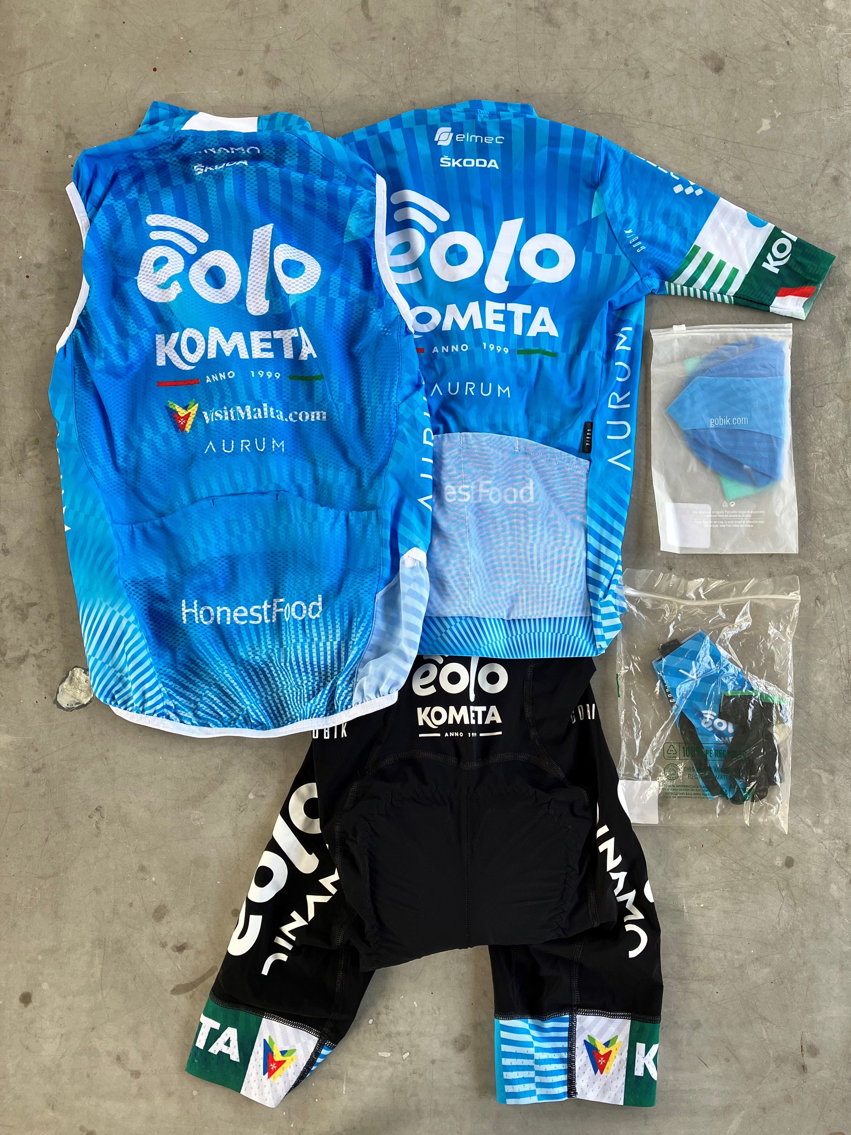 Eolo | Gobik Bundle - Jersey, Bibs, Gilet, Cap & Gloves | Blue | XS/S | Rider-Issued Pro Team Kit