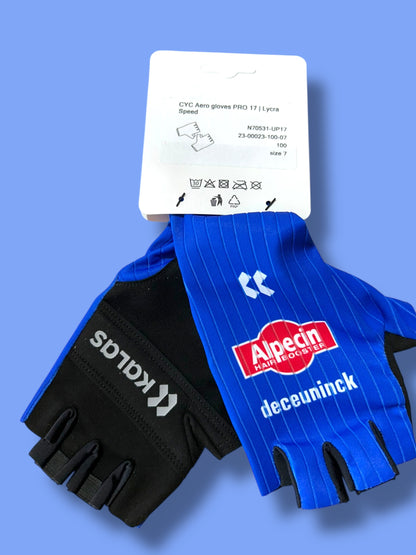Aero Gloves Race Rider Issued Padded | Alpecin Deceuninck Kalas| Pro Cycling Kit