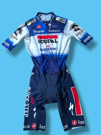 San Remo BTW Speed Suit Aerosuit Road Racing  Pro Rider Issued | Castelli |  Soudal Quick-Step Cycling Kit