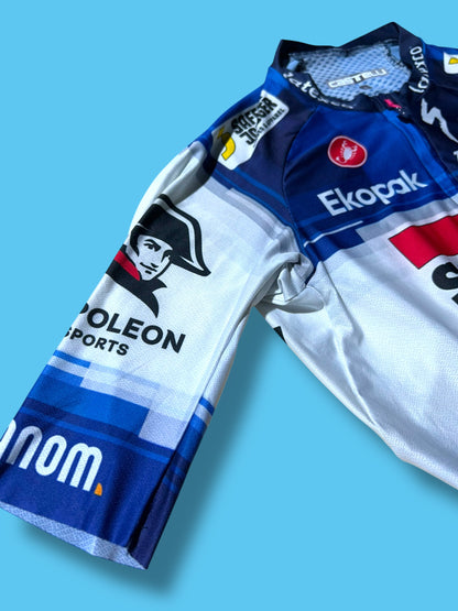San Remo BTW Speed Suit Aerosuit Road Racing  Pro Rider Issued | Castelli |  Soudal Quick-Step Cycling Kit