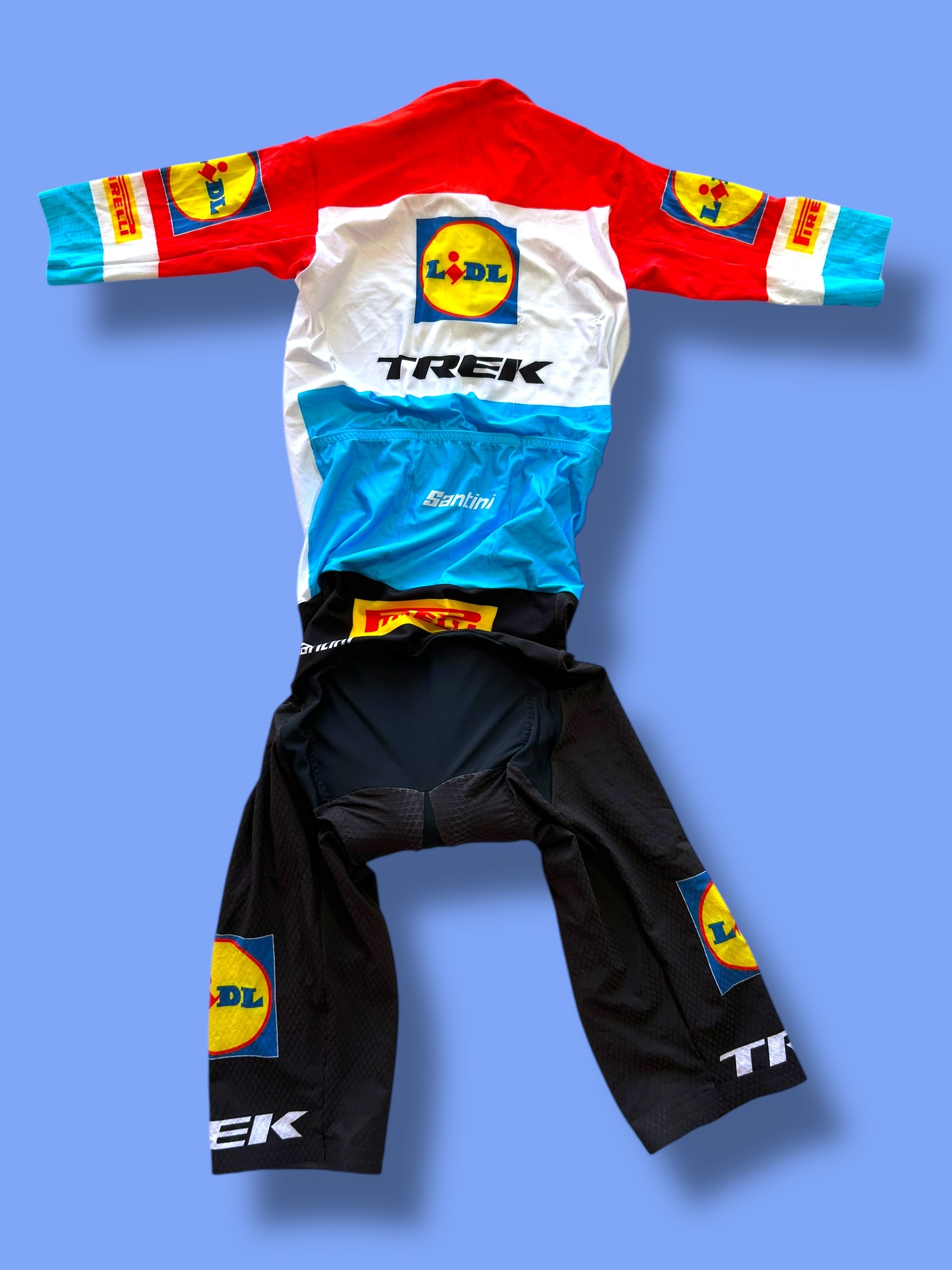 Aero Suit Roadsuit Sprint Suit 2.0 Luxembourg Champion Team-Issued! | Santini | Lidl Trek | Pro Cycling Kit