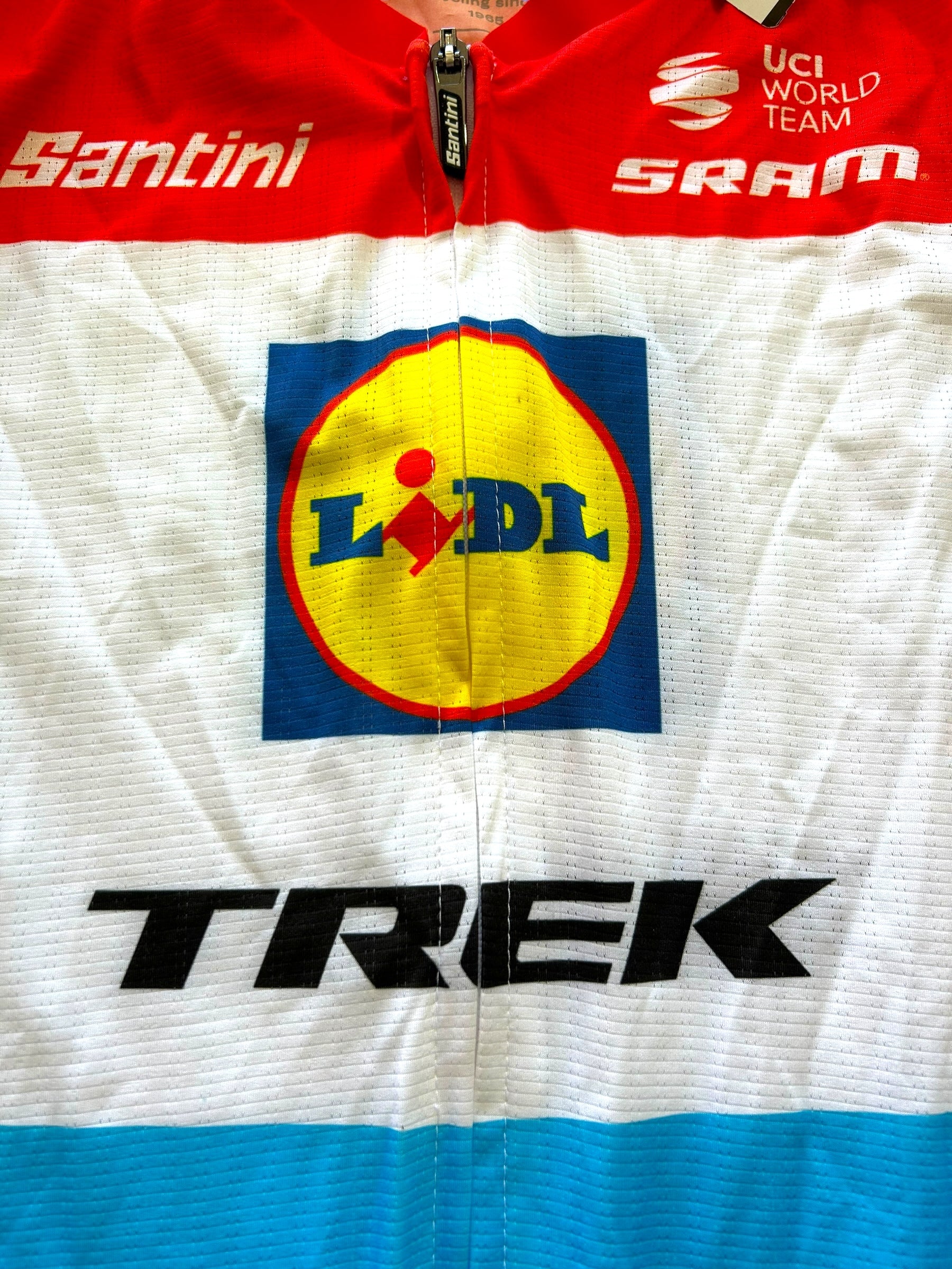 Aero Jersey Short Sleeve Luxembourg Champion Rider Issued! | Santini | Lidl Trek | Pro Cycling Kit