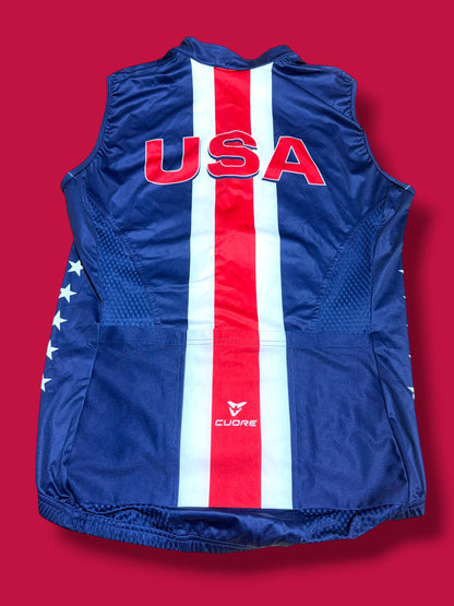 Packable Wind Rain Vest Gilet|USA Cycling|Cuore Pro Cycling Kit