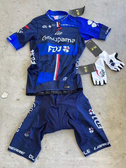 Jersey, Bib Shorts & Gloves Bundle | Ale | Groupama Française des Jeux FDJ | Pro Team Cycling Kit