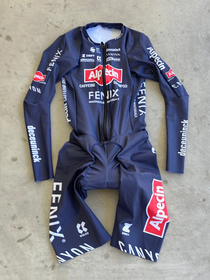 TT Skinsuit Aerosuit  -  Aerodynamic Cycling Time Trial Race Suit Medium | Kalas | Blue | Alpecin Fenix | Pro Cycling Kit