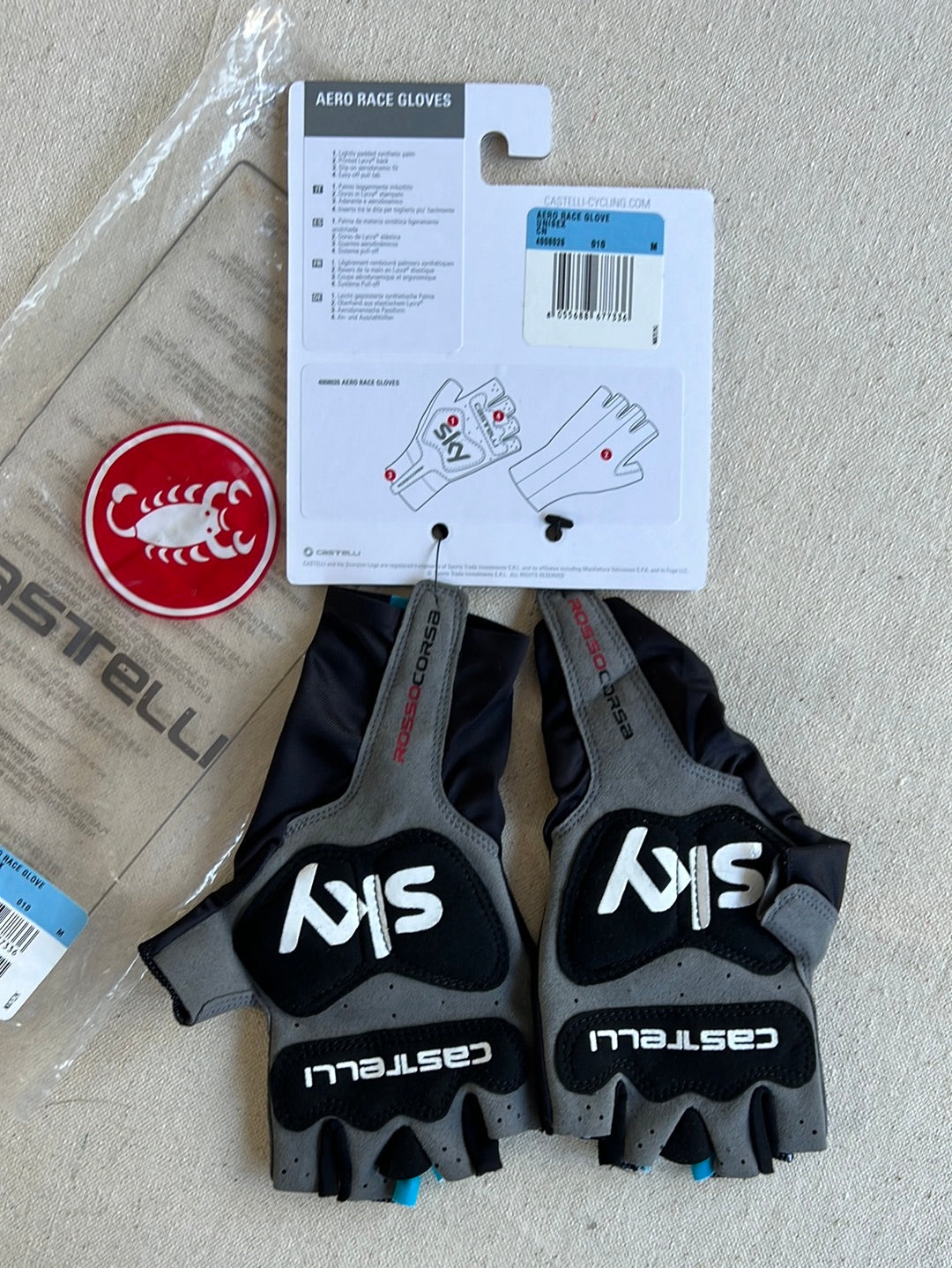 Aero Cycling Gloves Padded | Castelli | Team Sky | Pro Cycling Kit