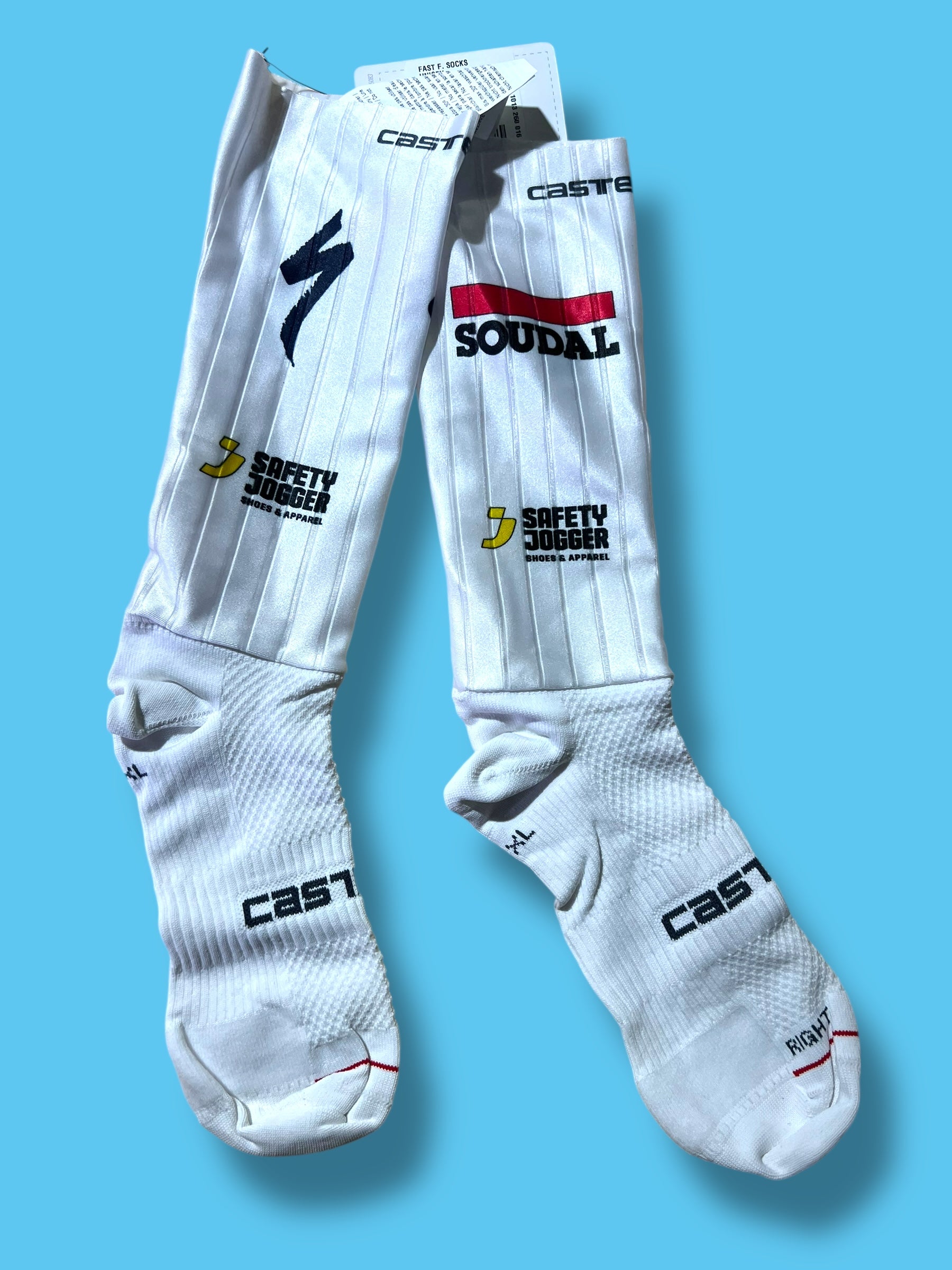Aero Socks Fast Feet Race Rosso Corso   | Castelli |  Soudal Quick-Step| Pro Cycling Kit