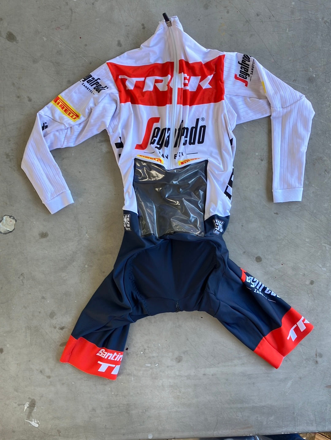 Trek Segafredo | Santini Long Sleeve TT Suit | White | XS | Pro
