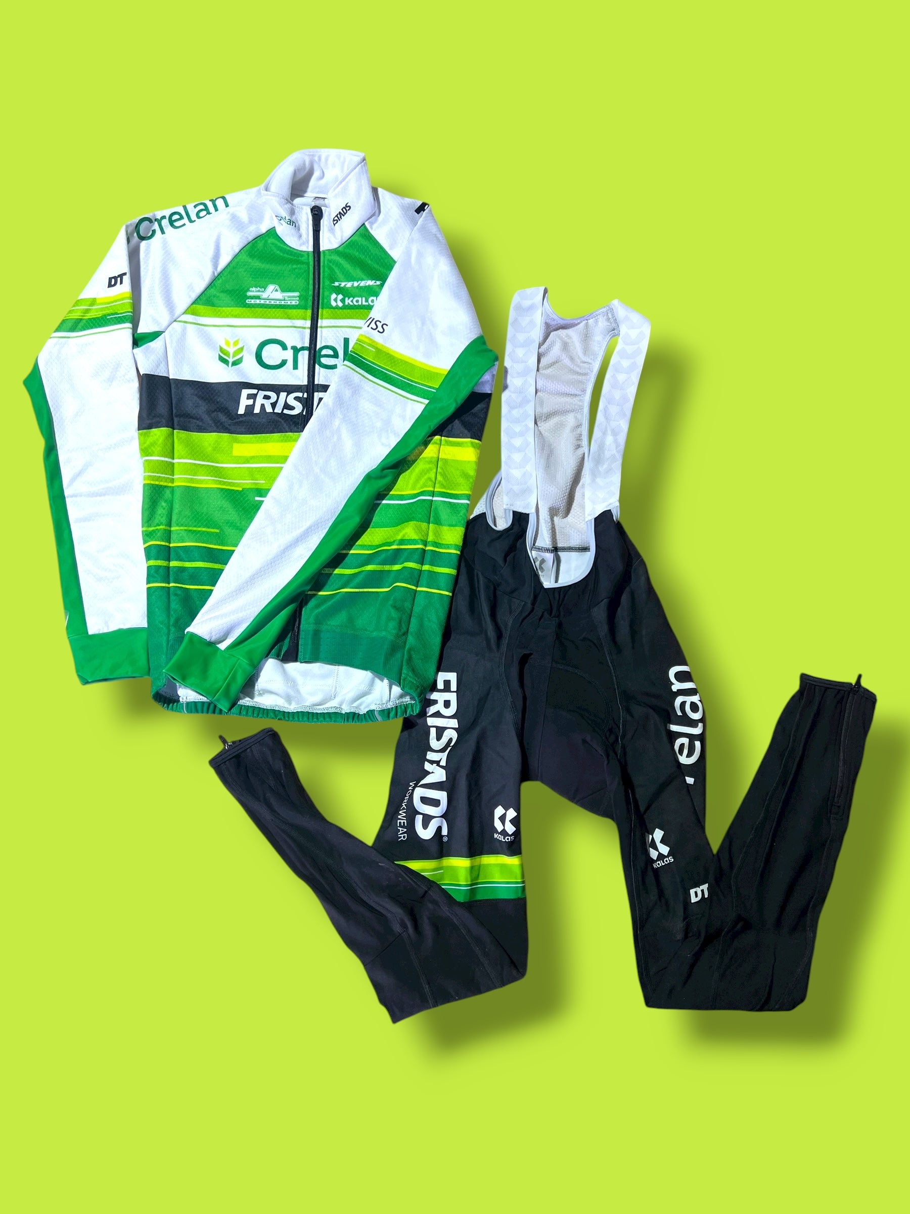 Long Sleeve Winter Jacket Thermal and Bib Tights Bundle | Kalas |  Crelan Fristads| Pro Cycling Kit
