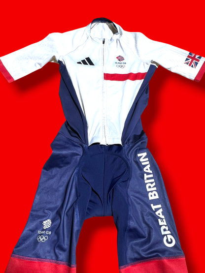 Racesuit Skinsuit Pockets |Team Great Britain GB |Addidas  Pro Cycling Kit