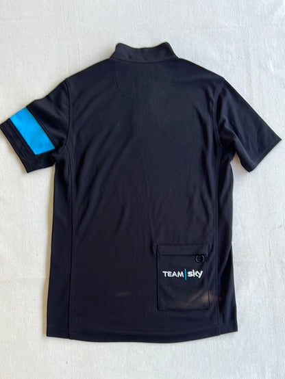 Casual T-Shirt with Zipped Collar Short Sleeve | Rapha | Team Sky | Pro Cycling Kit