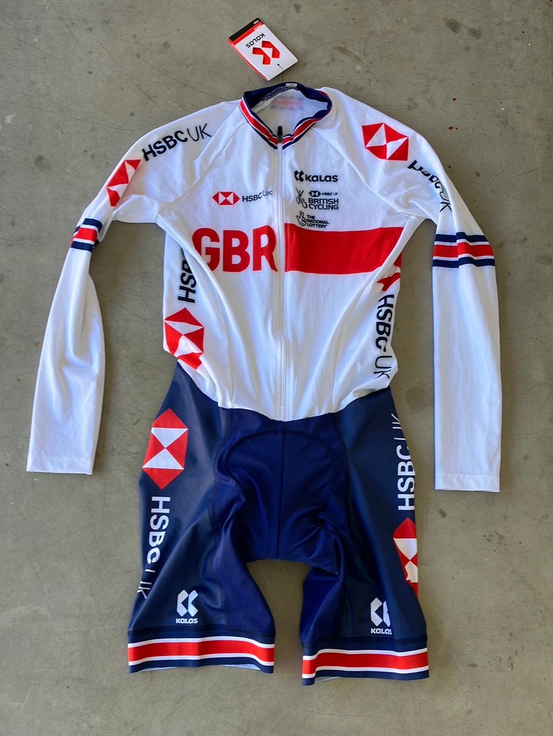Medium Long Sleeve Aero TT Suit Time Trial  Skinsuit | Kalas |  Team GB Great Britain - British Cycling GBR | Pro Cycling Kit