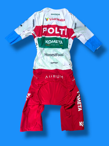 Race Suit Aerosuit Skinsuit + Pockets|Polti Kometa G-Sport| Pro Cycling Kit