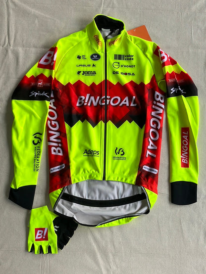 Long Sleeve Winter Jacket / Gabba & Gloves | Vermarc | Bingoal WB Pro Team | Pro Cycling Kit