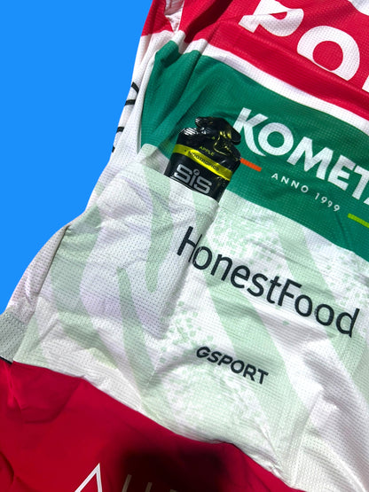 Race Suit Aerosuit Skinsuit + Pockets|Polti Kometa G-Sport| Pro Cycling Kit