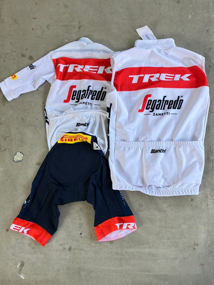 Trek Segafredo | Santini Bundle - Aero Road Suit & Thermal Gilet / Vest | White | XS | Pro-Issued Team Kit