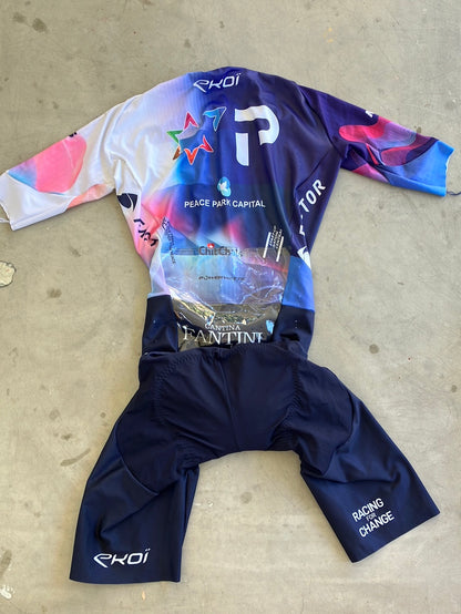 TT Aerosuit  - Lightweight Aerodynamic Cycling Time Trial Race Suit Skinsuit| Ekoi | Blue | Israel Premier Tech IPT | Pro Cycling Kit