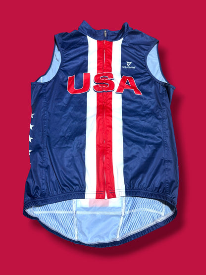 Packable Wind Rain Vest Gilet|USA Cycling|Cuore Pro Cycling Kit