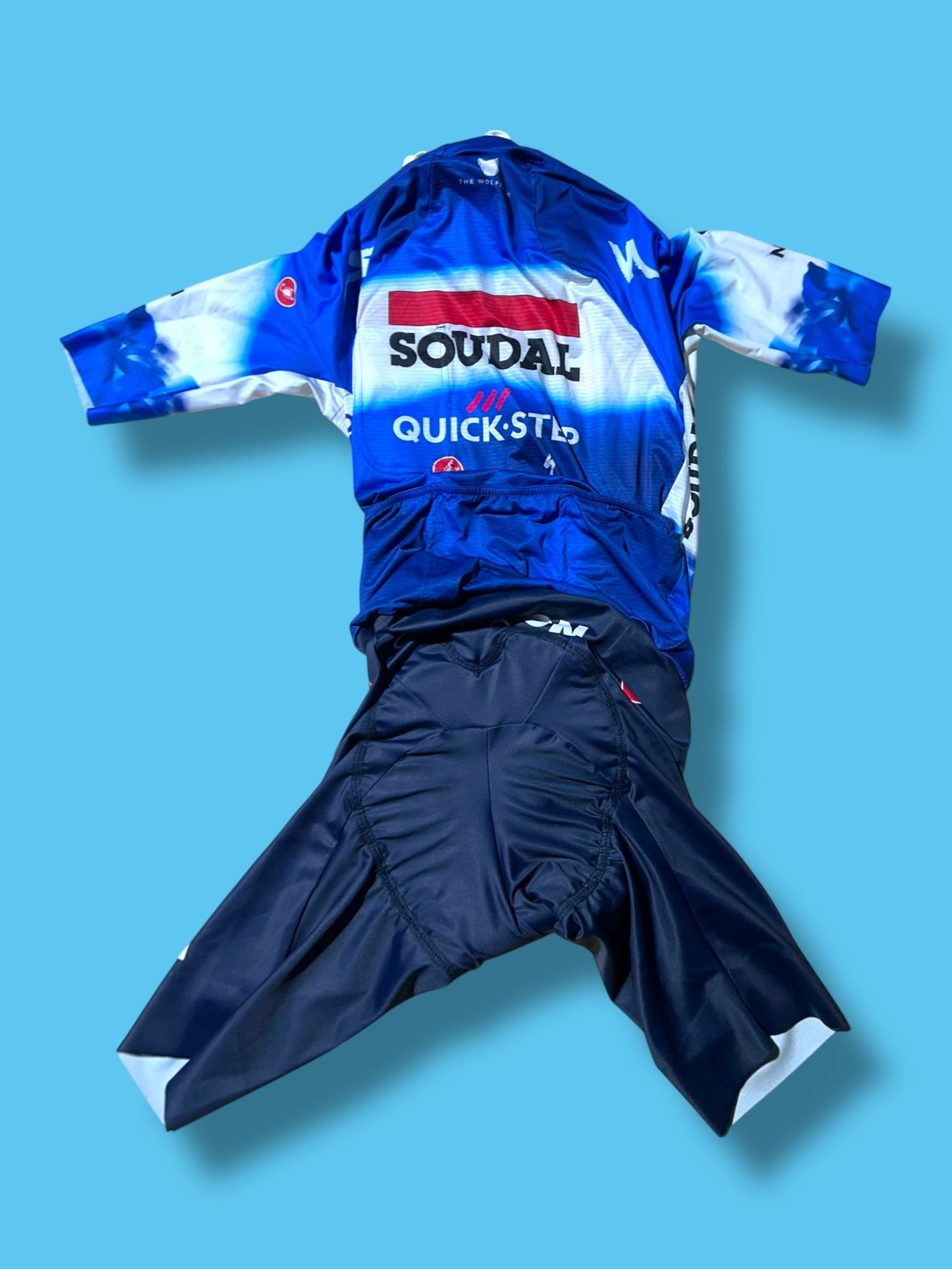 San Remo BTW Speed Suit Aerosuit Road Racing  Pro Rider Issued | Castelli |  Soudal Quick-Step Cycling Kit