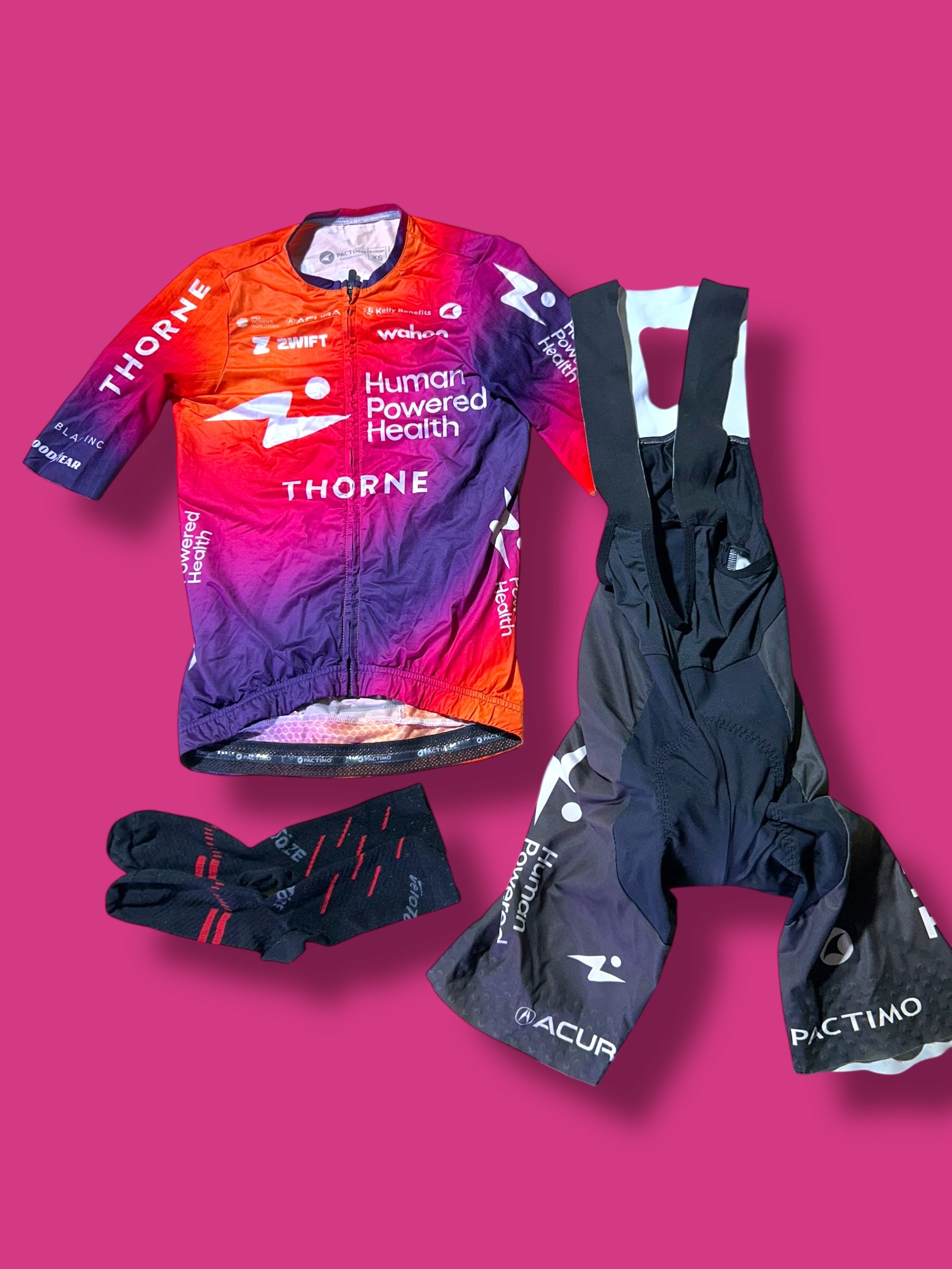 Aero Jersey, Bib shorts and Race Socks Bundle| Human Powered Health HPH  | Pactimo  | Pro Cycling Kit