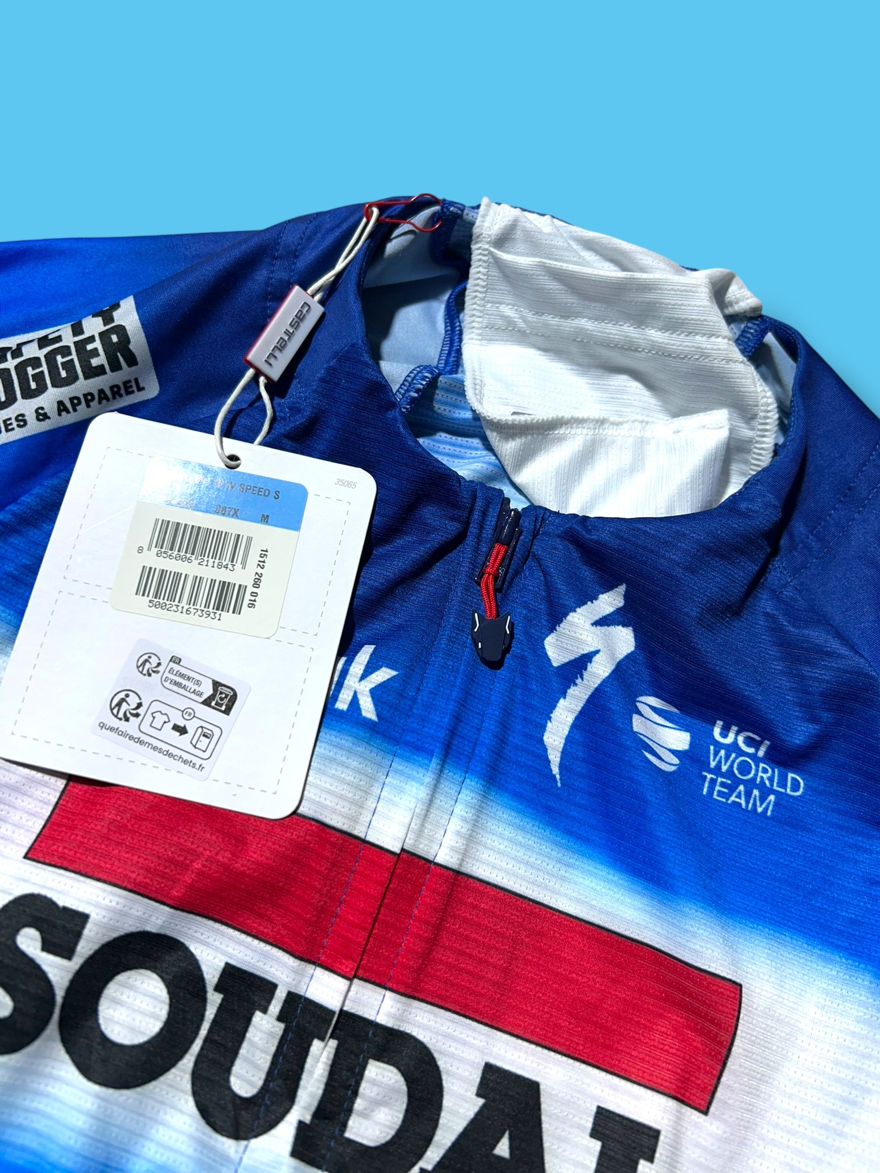 San Remo BTW Speed Suit Aerosuit Road Racing  Pro Rider Issued | Castelli |  Soudal Quick-Step Cycling Kit