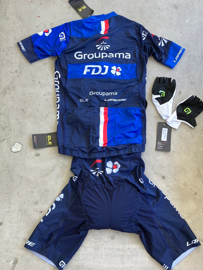 Jersey, Bib Shorts & Gloves Bundle | Ale | Groupama Française des Jeux FDJ | Pro Team Cycling Kit