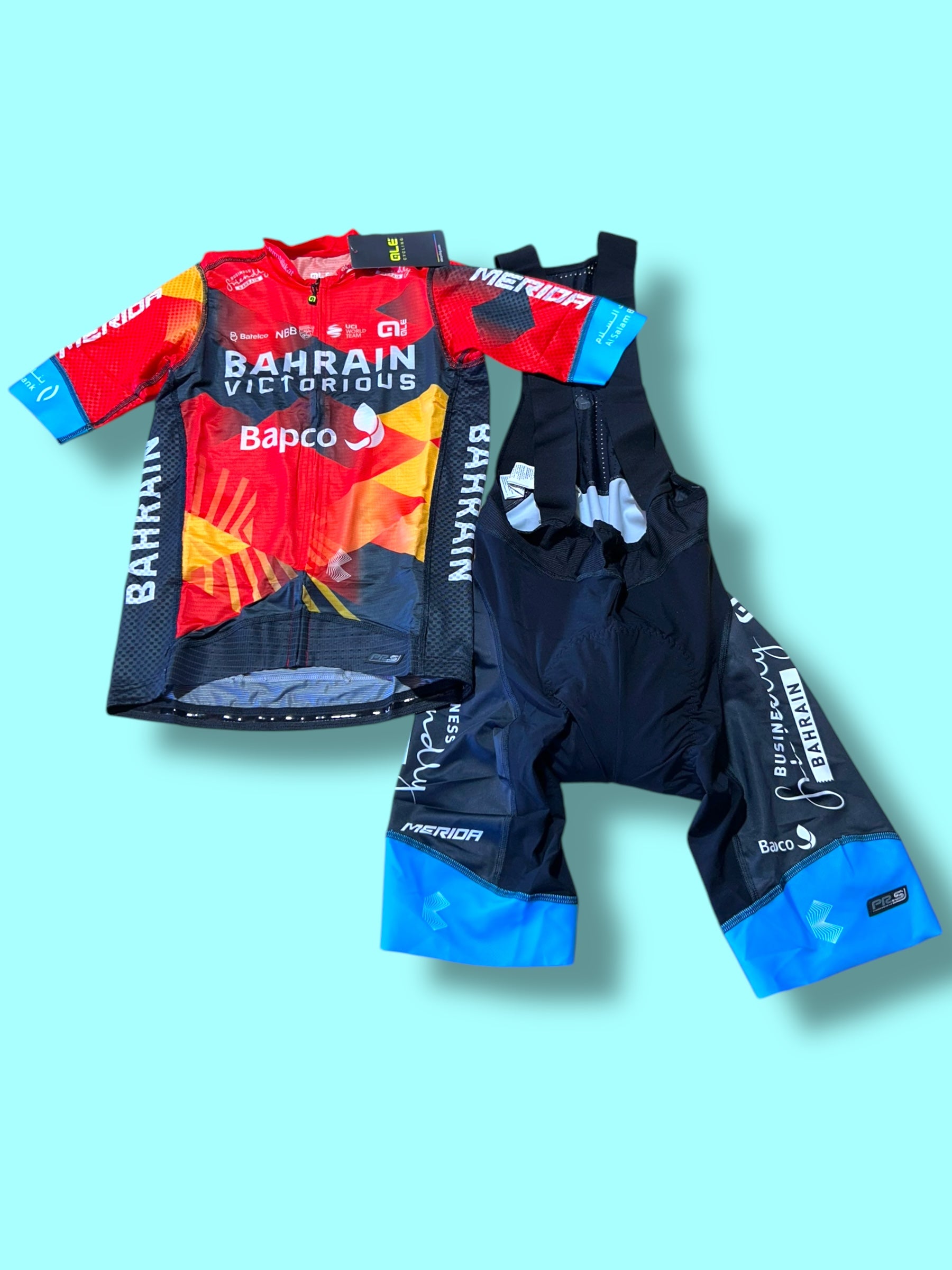 Aero Jersey Bib Shorts Bundle  Rider Issued | Rudy Project |Bahrain Victorious| Pro Cycling Kit