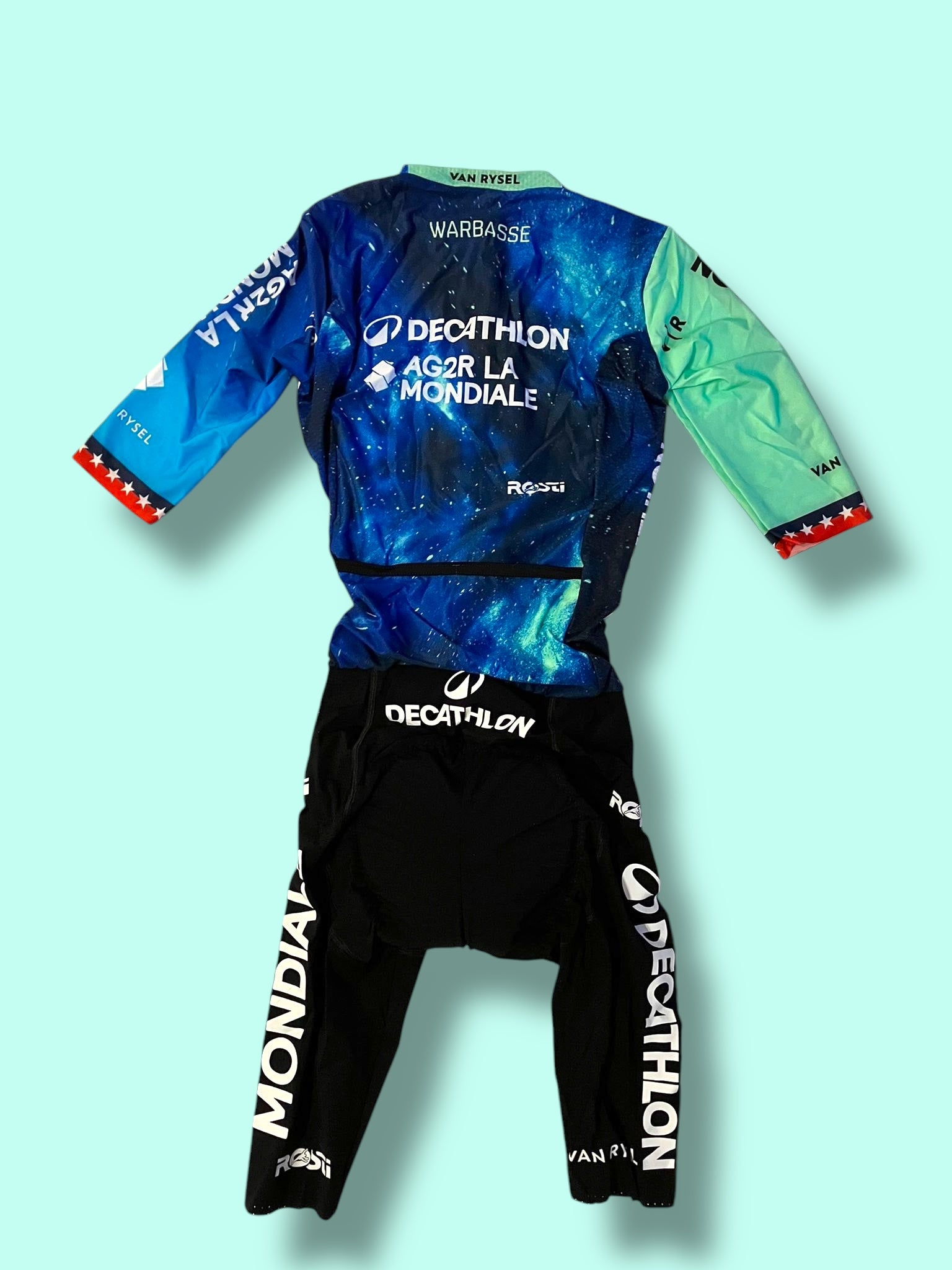 Roadsuit Aerosuit WARBASSE USA Summer Lightweight Racing Body    | Decathlon AG2R La Mondiale  | Rosti | Pro Cycling Kit