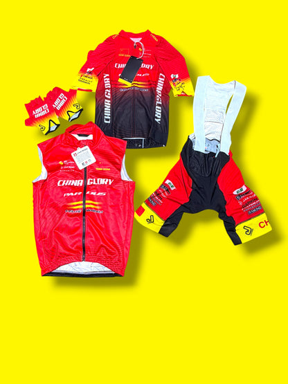 Arero Jersey, Bib Shorts, Thermal Vest and Gloves Bundle |Jackroo |  China Glory| Pro Cycling Kit