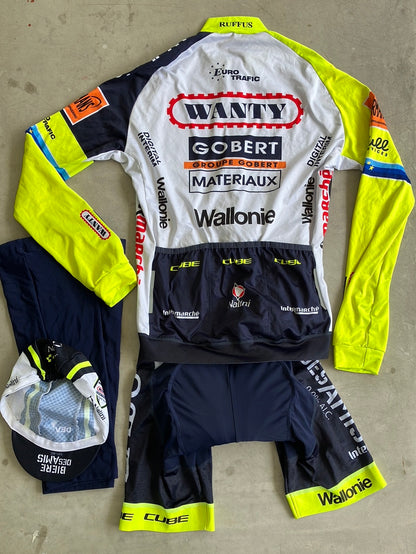 Intermarche | Nalini Bundle - Long Sleeve Jersey, Bibs, Knee Warmers & Cap | M | Pro-Issued Team Kit
