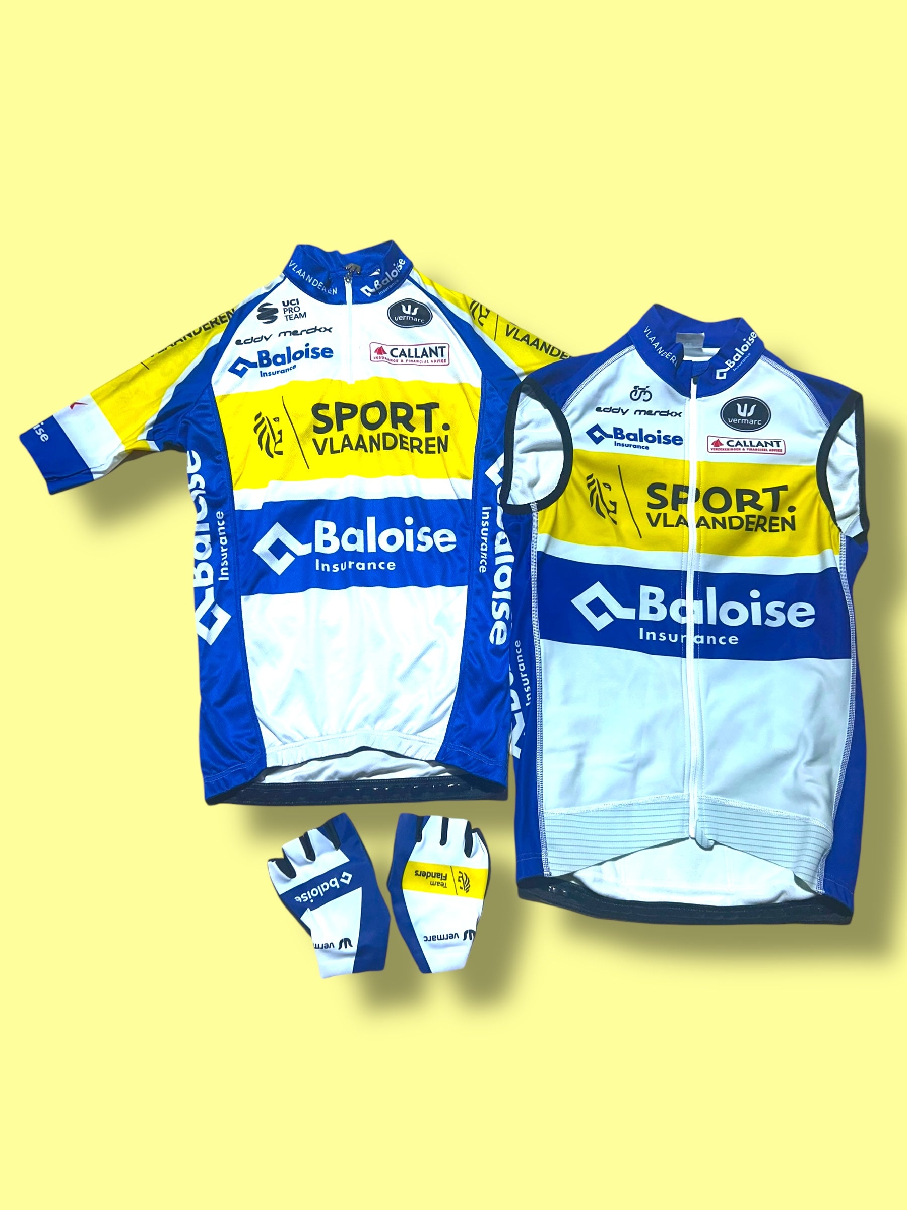 Jersey, Vest and Mitts Bundle | Vermarc |  Flanders Baloise| Pro Cycling Kit