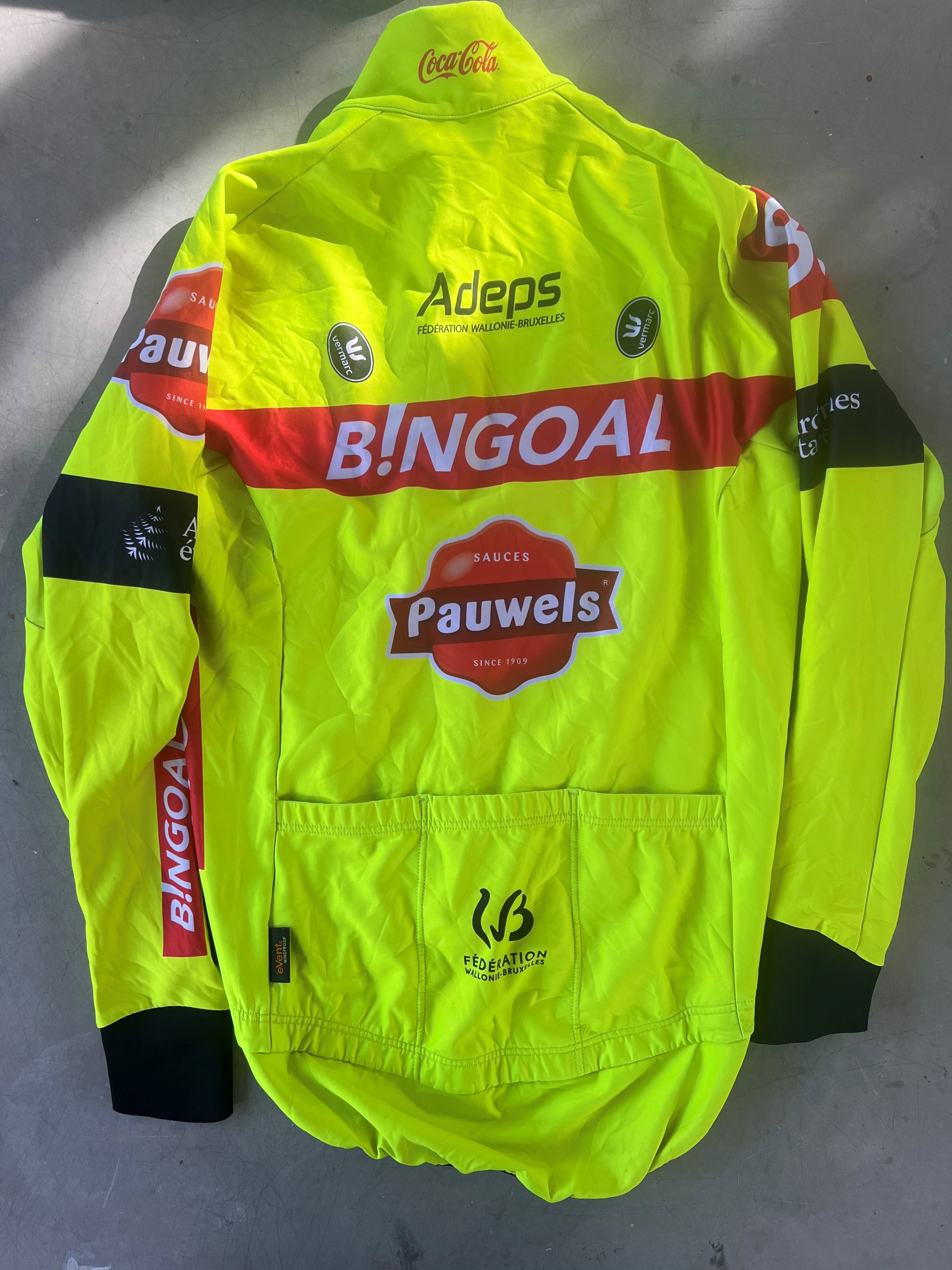 Bingoal | Vermarc Long Sleeve Thermal Gabba Jersey | Yellow | S | Rider-Issued Pro Team Kit
