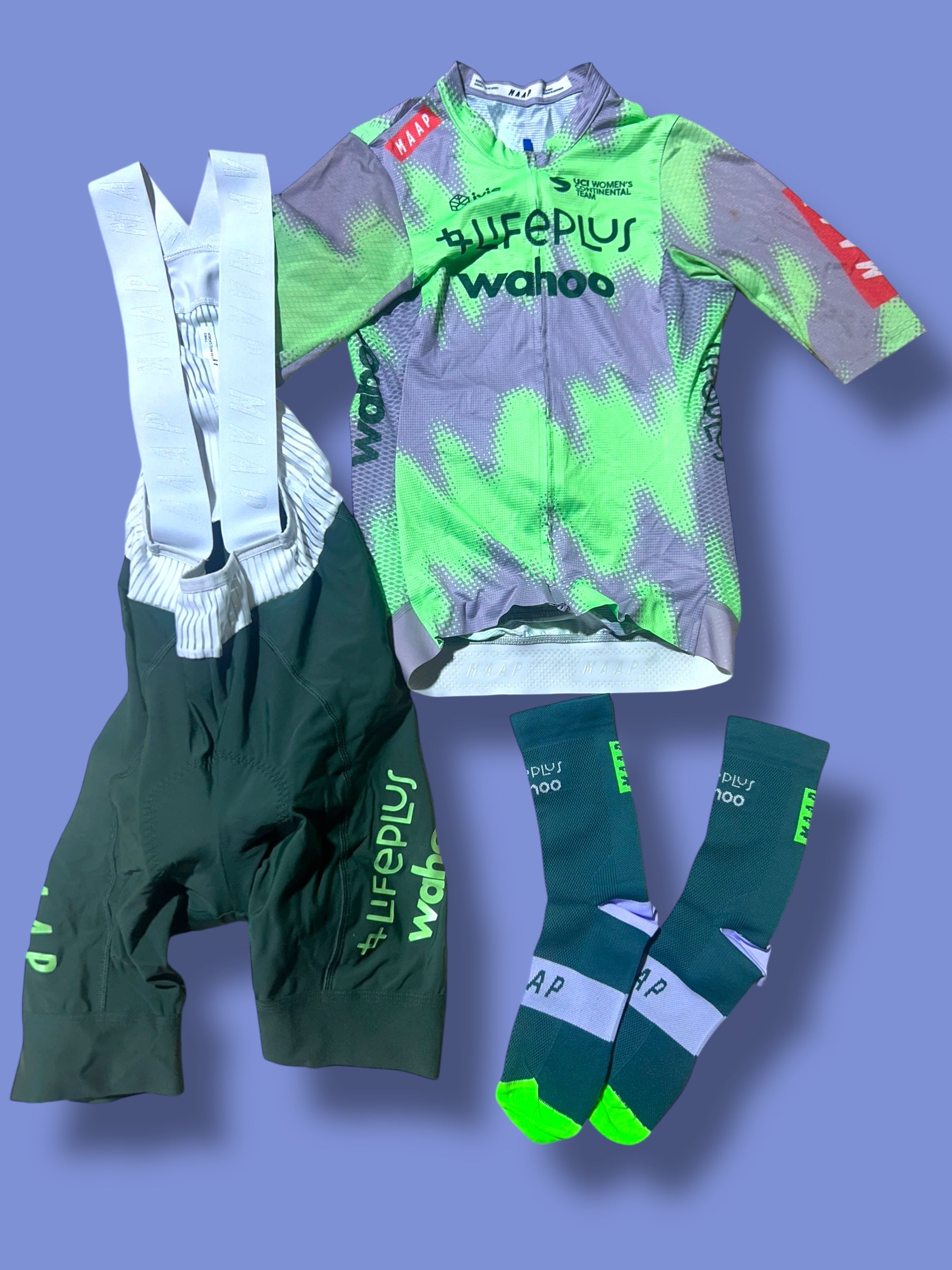 Women's Aero Jersey, Bib Shorts  and Socks Bundle   | Lifeplus Wahoo  | MAAP  | Pro Cycling Kit