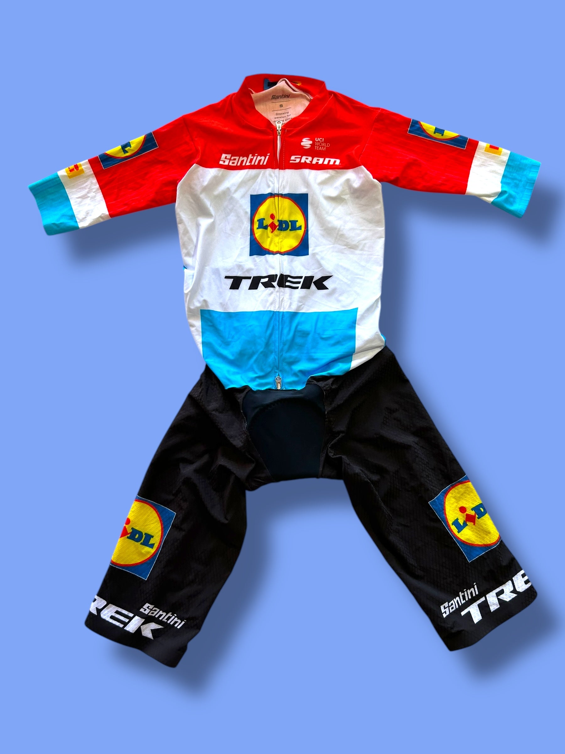 Aero Suit Roadsuit Sprint Suit 2.0 Luxembourg Champion Team-Issued! | Santini | Lidl Trek | Pro Cycling Kit