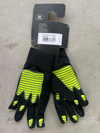 Bingoal | Vermarc Long Finger Gloves | Black & Yellow | S/M | Rider-Issued Pro Team Kit