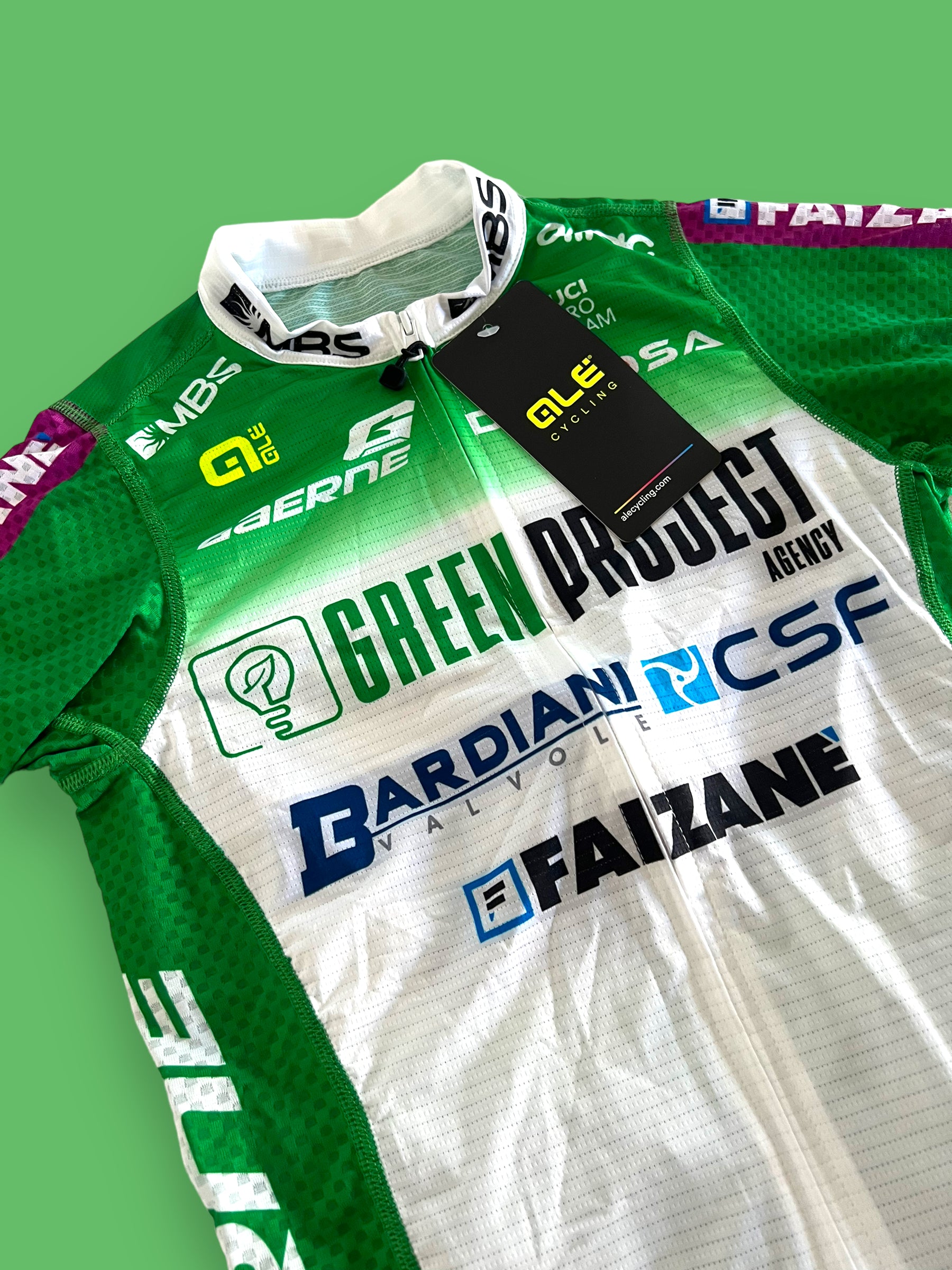 Short Sleeve Jersey + Gloves Bundle | Ale | Bardiani Green Project Pro Team | Pro Cycling Kit