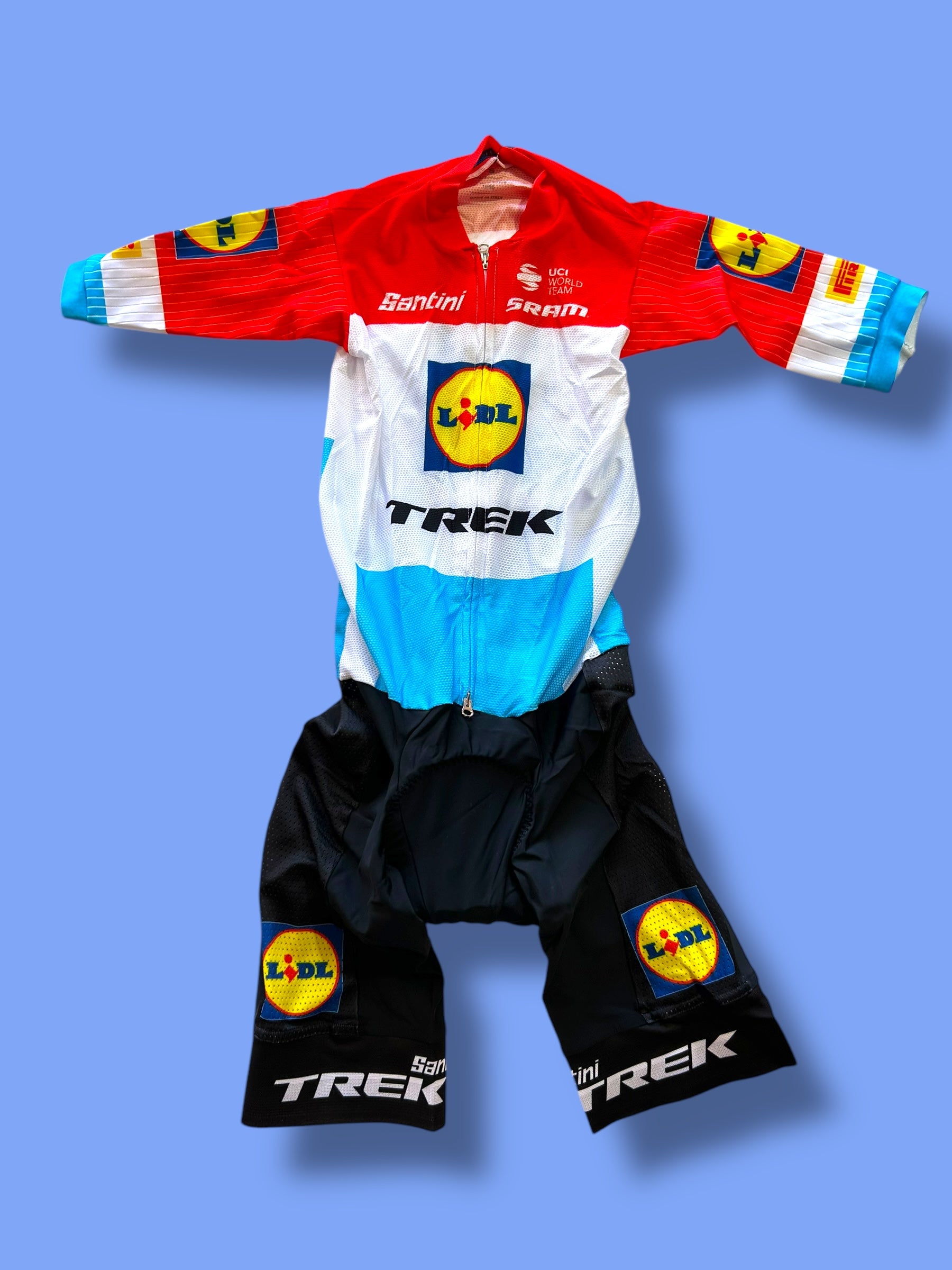 Aero Suit Roadsuit Sprint Suit Luxembourg Santini | Lidl Trek | Pro Cycling Kit
