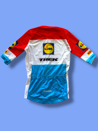 Aero Jersey Short Sleeve Luxembourg Champion Rider Issued! | Santini | Lidl Trek | Pro Cycling Kit