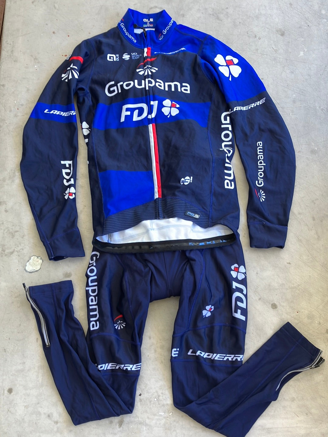 Long Sleeve Jersey & Bib Tights Winter Bundle | Ale | Groupama Française des Jeux FDJ | Pro Team Cycling Kit