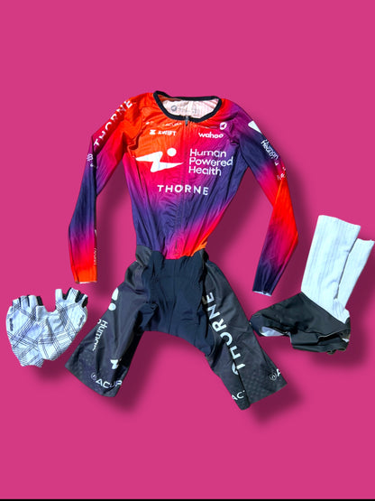 TT Suit Time Trial With Aero Overshoes and Aero Gloves | Human Powered Health HPH  | Pactimo  | Pro Cycling Kit