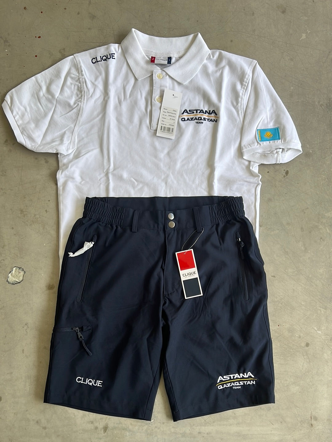 Polo Shirt & Casual Shorts Bundle | Clique | Astana | Pro Team Cycling Kit