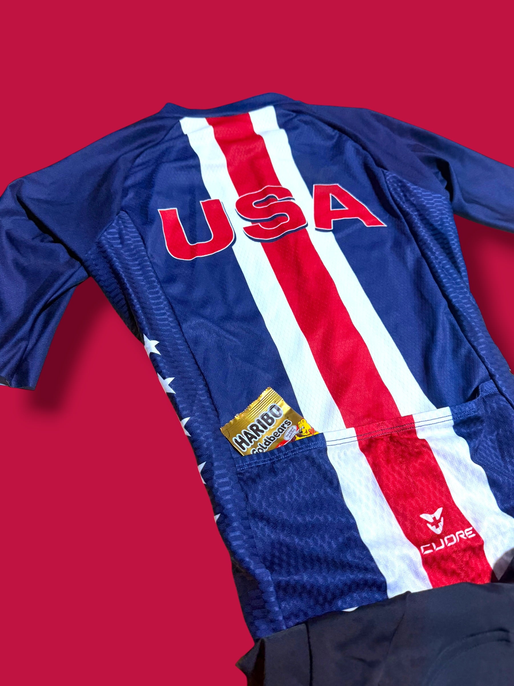 Aero Race Suit Aerosuit Pockets|USA Cycling|Cuore Pro Cycling Kit
