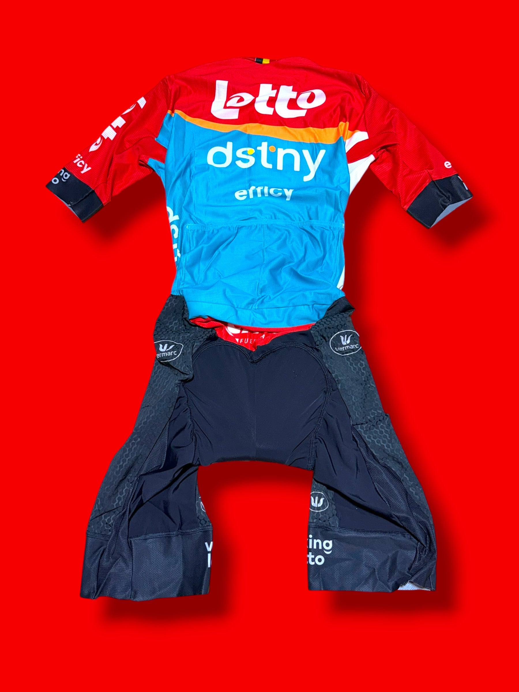 Summer lightweight  aerosuit Roadsuit Team Rider Issued |Lotto DSTNY Vermarc| Pro Cycling Kit