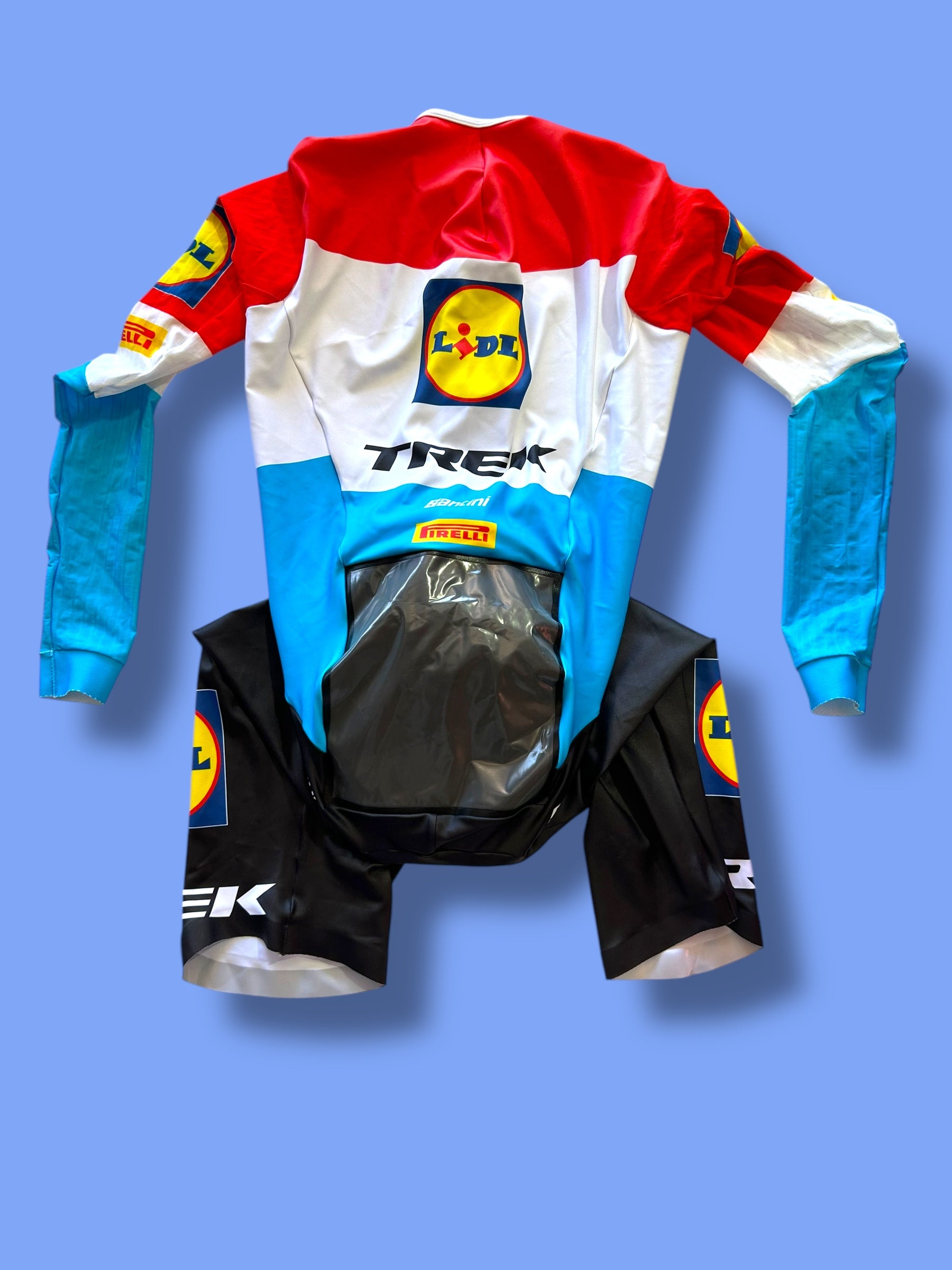 TT Suit Speedsuit Aerosuit Time Trial Triathlon Team-Issued! | Santini | Lidl Trek Lukembourg National Champion | Pro Cycling Kit