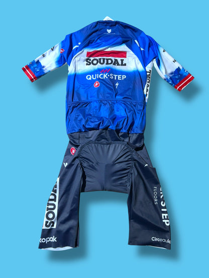 San Remo BTW Speed Suit Aerosuit Road Racing  Pro Rider Issued | Castelli |  Soudal Quick-Step Cycling Kit