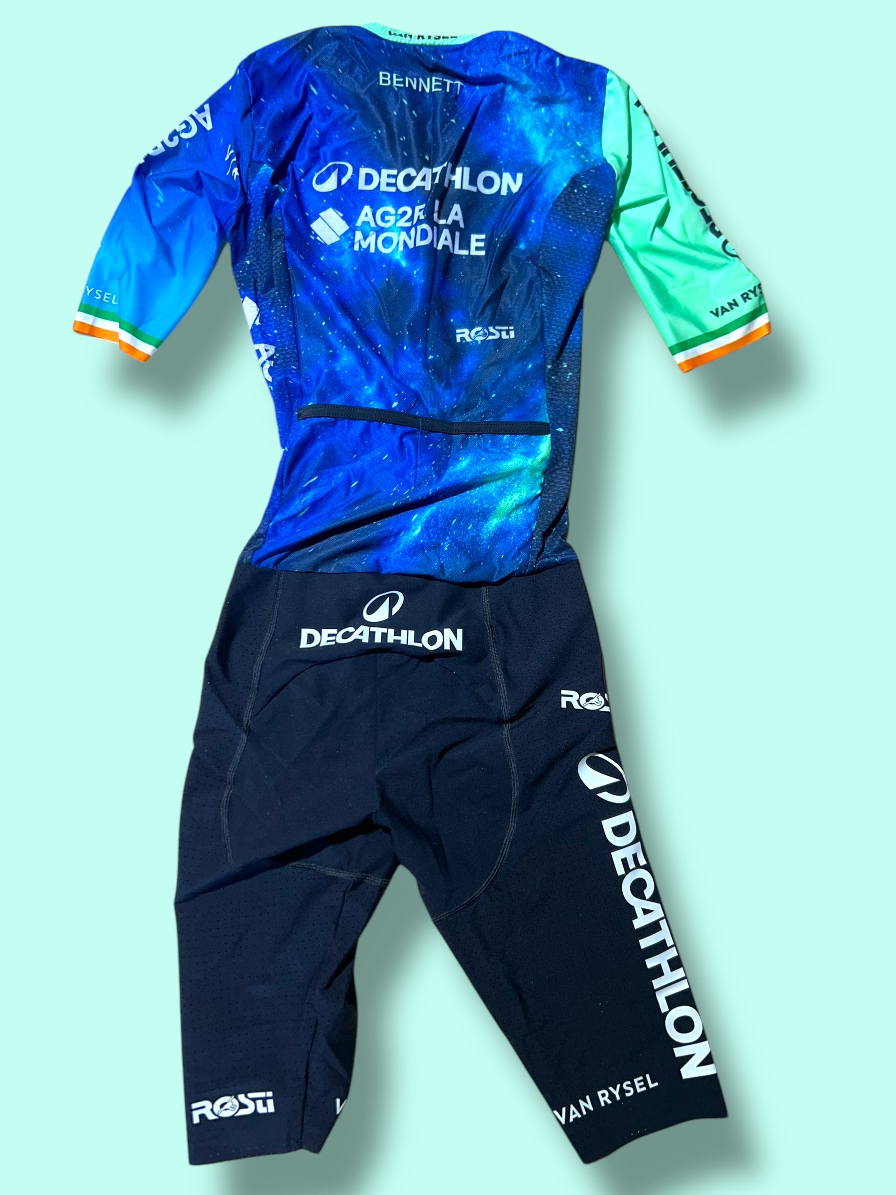 Roadsuit SAM BENNETT Summer Aerosuit Racing Body Domina  | Decathlon AG2R La Mondiale  | Rosti | Pro Cycling Kit