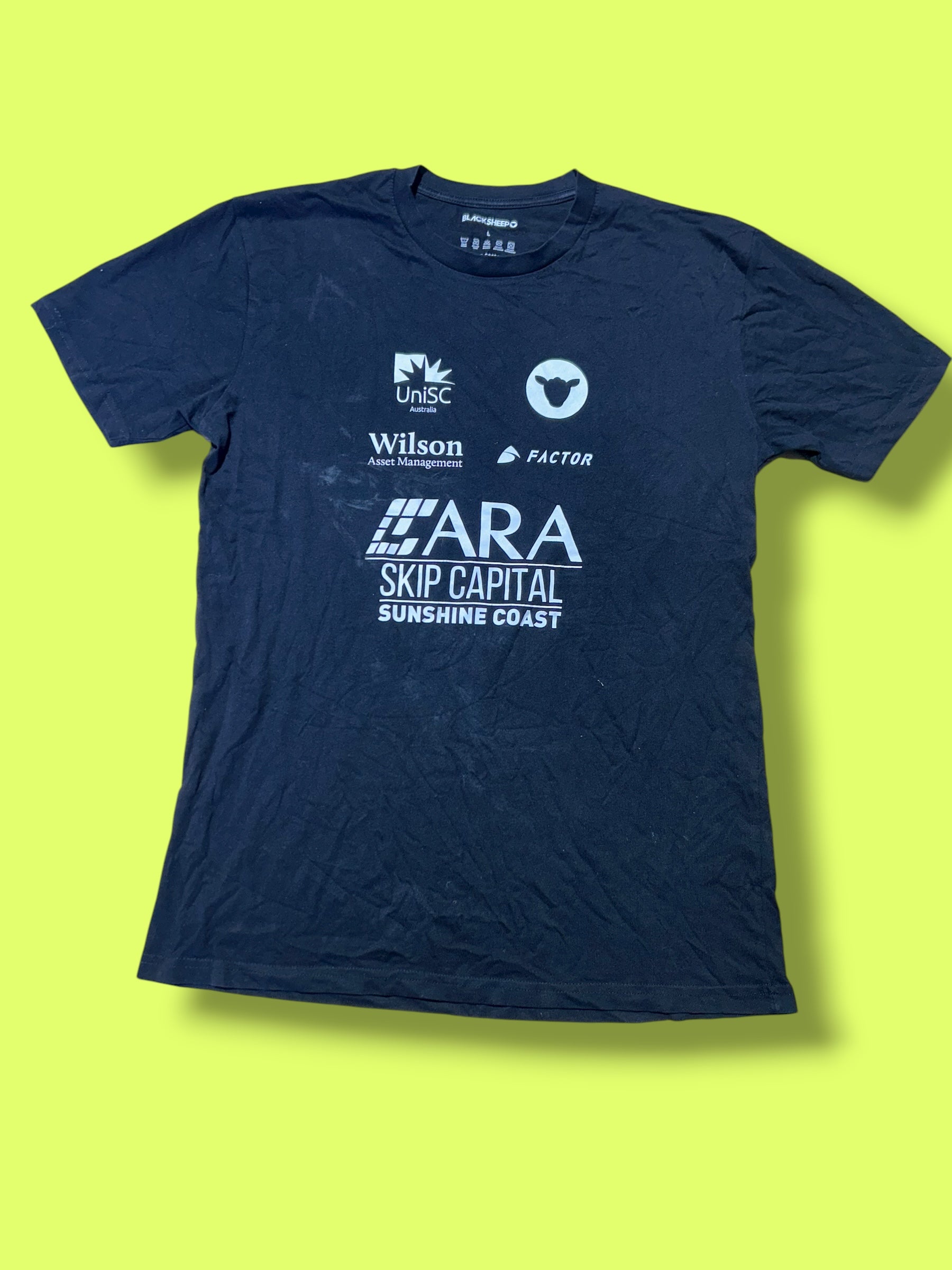 Team Rider T shirt - Pro Rider Issued |Black Sheep |ARA Skip Capital |Cycling