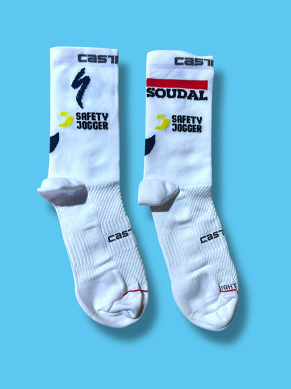 Race Socks Thermal Cold Rosso Corsa Pro  | Castelli |  Soudal Quick-Step| Pro Cycling Kit