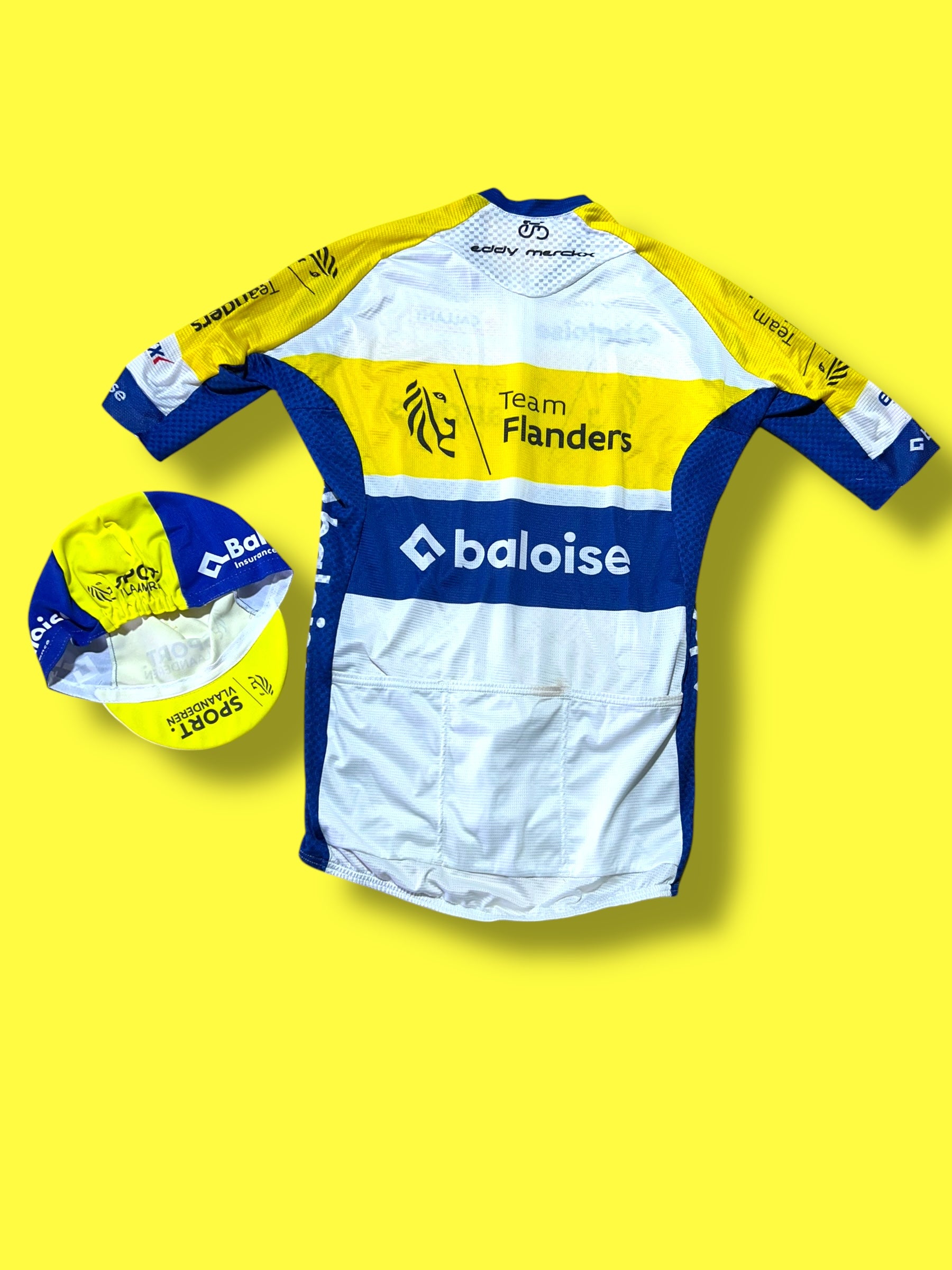 Summer Vented Jersey and Cap Lightweight Racing - Rider Issued  | Vermarc |  Flanders Baloise| Pro Cycling Kit