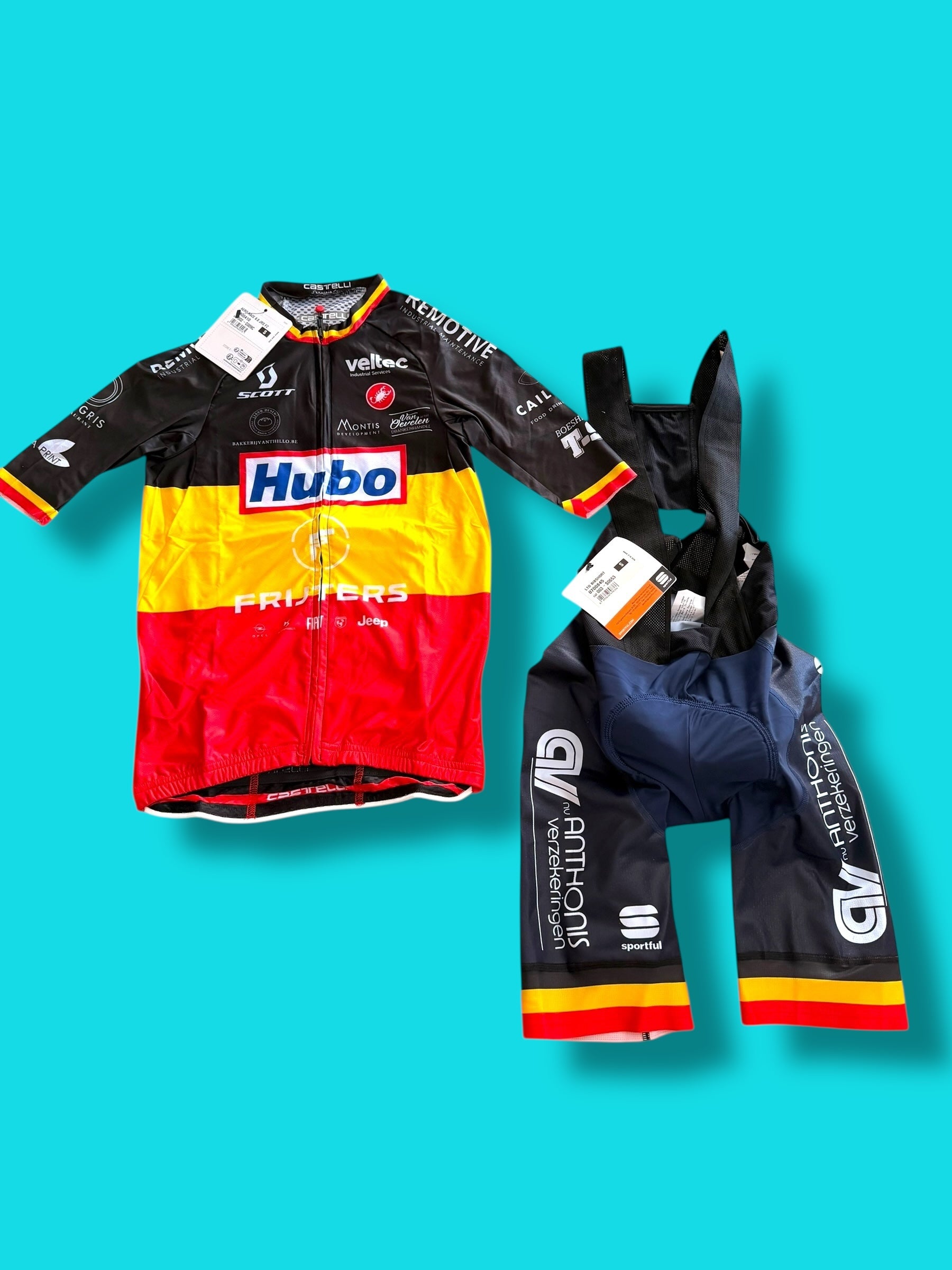 Aero Jersey and Bib Shorts Bundle Belgian CHamp|Castelli |Hubo |Cycling